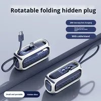 Pour Remax Capsule 20W Charge Rapide Portable Mini Banque D'alimentation Mobile Type-C Rotatif Plug-In Câble Intégré Usine En Gros
