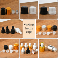 Flacon compte-gouttes en verre multi-tailles en gros, impression sérigraphique personnalisée, couvercle en métal électroplaqué et bambou pour sérum de soin et huile essentielle