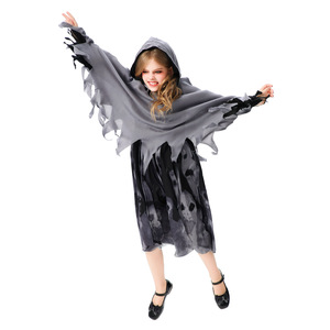Cape de déguisement d'Halloween pour enfants, Robe de Grim Reaper, Costume amusant de grand-mère, Tenue de scène pour fête costumée - Product Image 4