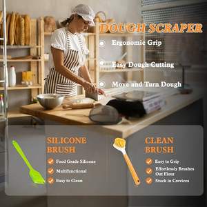 Venta al por mayor <span class=keywords><strong>Benetton</strong></span> Pan Proofing Basket Kit Best Restaurant Sourdough Starter Beeswax Bolsas de pan con espátula de silicona - Product Image 4