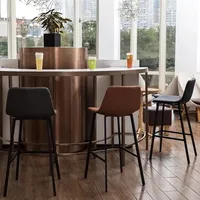 Chaise de bar moderne en métal empilable, légère, durable et écologique avec pieds en fer pour usage commercial à la maison, au bureau et à l'hôtel