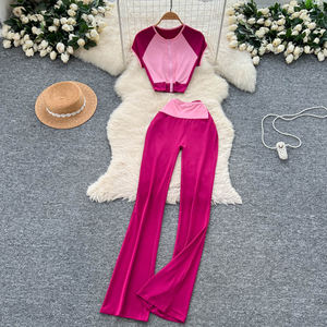 مجموعة الصيف مثير 2 قطعة للنساء أعلى وضيقة مجموعة الملابس الأمريكية بالجملة - Product Image 1