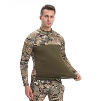 T-shirt classique à manches longues pour uniforme, entraînement extérieur, airsoft, paintball, tactique, tricoté, respirant, séchage rapide