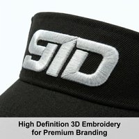 Visera Personalizada con Logotipo Bordado en 3D, Color Personalizado, Unisex, Visera de Playa Deportiva para Exteriores, Ajustable, de Algodón, al por Mayor, OEM