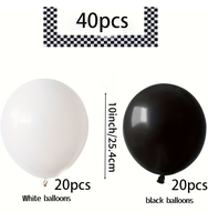 Ensemble de 40 ballons noirs et blancs de grande taille, décorations de fête réutilisables pour les mariages, les anniversaires, les douches, Noël, Halloween