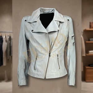 Women's Genuine Cow <b>Leather</b> <b>Biker</b> <b>Jacket</b> Slim Fit Copper Reversible Waterproof Eco-Friendly Breathable Autumn Outerwear - Product Image 3