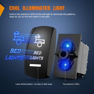 Xe tải giường đèn Rocker chuyển 5 pin Laser Camper LED chuyển đổi ánh sáng xe 12V Rocker chuyển on off cho Pickup Thuyền chở hàng <span class=keywords><strong>RV</strong></span> Jeep - Product Image 2
