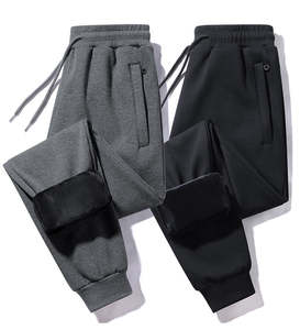 Pantalons de jogging en toile décontractés personnalisés avec logo brodé pour hommes, taille plus, pantalons de survêtement lourds - Product Image 3