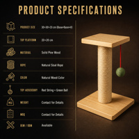 Vente en gros d'usine : Griffoir pour chat en sisal naturel personnalisé, en bois massif, avec boule interactive suspendue