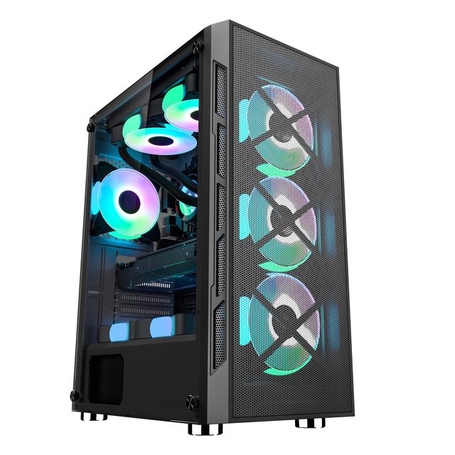 LY Wholesale Price EATX Gaming Computer Cases Support 240 Liquid Cooler PC Cabinet RGB Cooling Fan Gaming PC Computer Case