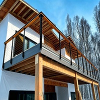Poteau de garde-corps carré en acier inoxydable blanc sur mesure à montage latéral, 42 pouces, pour escalier, balcon, système de garde-corps de terrasse résistant à la rouille