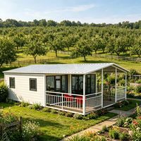 Casas Modernas Prefabricadas Resistentes al Fuego, Expandibles, con Doble Ala Plegable, Apartamento Móvil, Casa Contenedor Expandible con Terraza