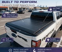 Couverture de benne électrique enroulable en alliage d'aluminium noir piano, étanche, anti-poussière, antivol pour Ranger F150 pour Ram