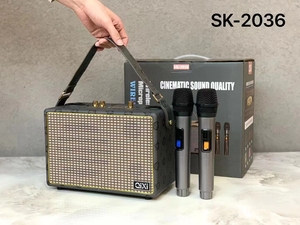 Altavoz <span class=keywords><strong>Karaoke</strong></span> Portátil Retro SK2036 de Gran Potencia con Bajos Potentes, Bluetooth, 50W, con 2 Micrófonos Inalámbricos para Fiestas Familiares de <span class=keywords><strong>Karaoke</strong></span> - Product Image 6