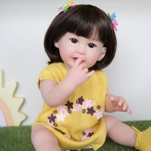 <span class=keywords><strong>NPK</strong></span>-Muñeca realista de cuerpo completo de silicona suave para niñas, muñeco de bebé de 55CM con pelo de peluca para regalo - Product Image 2