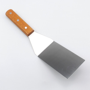 Stainless Steel <b>Wooden</b> Handle Pizza Spatula Teppanyaki Pancake Steak Turner Cooking Tool XR1020 Yangjiang Made - Product Image 5