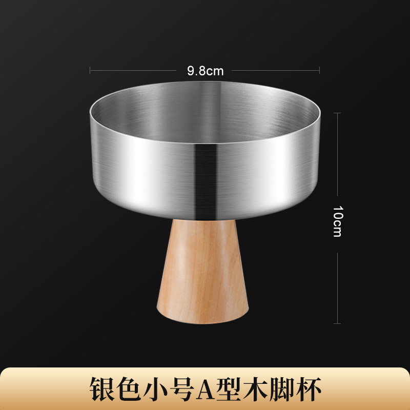 [200 ml de plata] Taza con tallo de madera tipo A (taza de madera original)