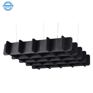 Nuages acoustiques triangulaires Jagrace en fibre PET, absorbeurs de son flottants pour studios créatifs et espaces de coworking - Product Image 3