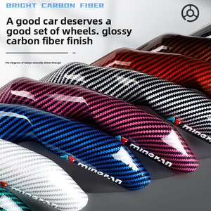 Funda para <span class=keywords><strong>Volante</strong></span> <span class=keywords><strong>de</strong></span> <span class=keywords><strong>Fibra</strong></span> <span class=keywords><strong>de</strong></span> <span class=keywords><strong>Carbono</strong></span> y Cuero Nappa para OLIVER, Ultrafina, Antideslizante, para Todas las Estaciones, Cómoda - Product Image 4