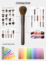 BEILI Maßgefertigtes Multifunktionales Doppelseitiges Beauty-Reise-Make-up-Pinsel-Set Hochwertige Kaffeebraune Vegane Make-up-Pinsel-Kit mit Box