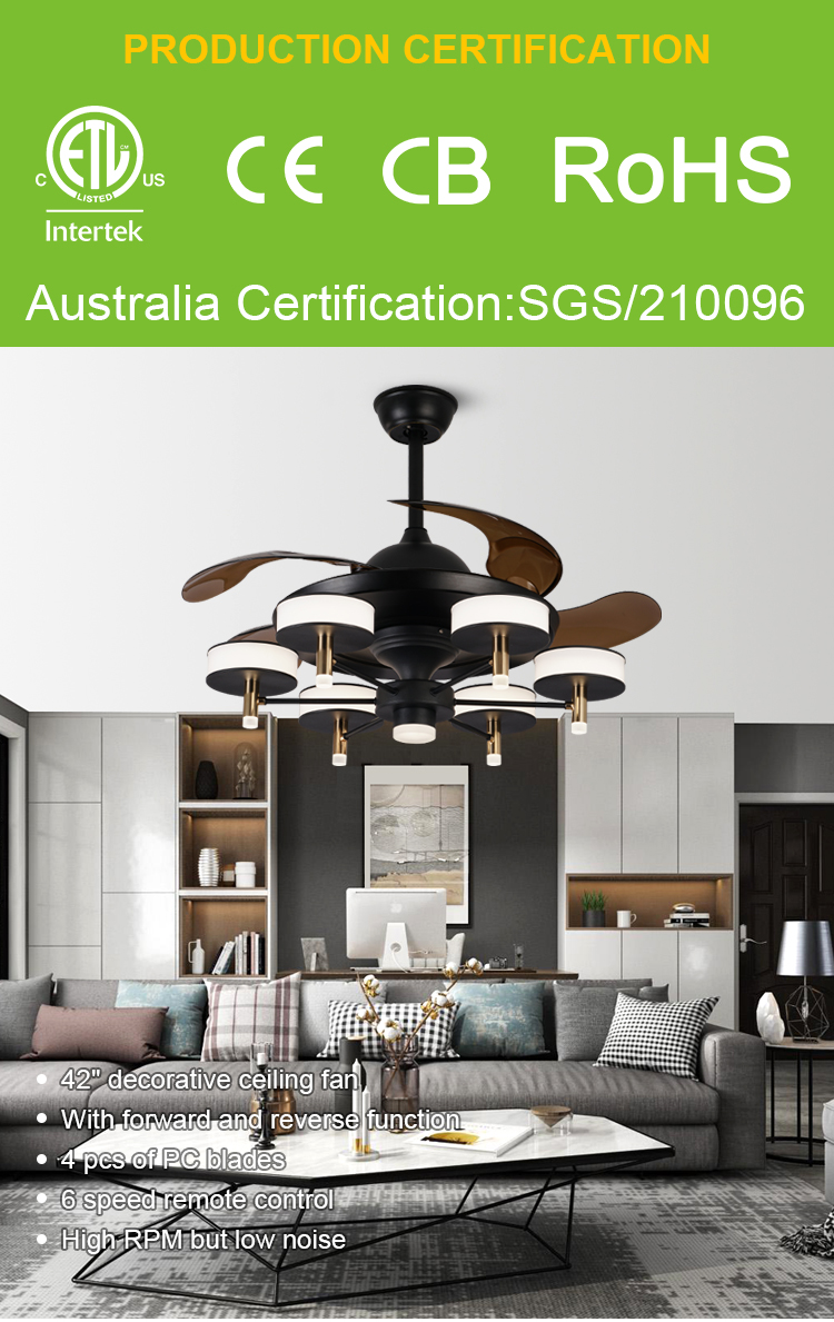 Breezelux  dining room ceiling fan lamp invisible fan lamp modern simple household LED ceiling lamp