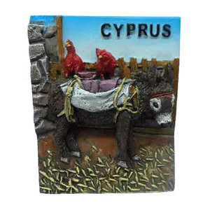 Disesuaikan Polyresin Keledai Siprus Souvenir Magnet Kulkas