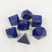 Dés de pierre précieuse polyédrique vierges pour donjons et dragons Lapis Lazuli 7 pièces ensemble 16-24mm taille en gros