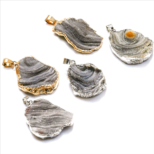 Grosir batu akik tidak beraturan batu alam liontin Druzy kalung untuk wanita DIY kristal kuarsa liontin kalung batu permata perhiasan - Product Image 4
