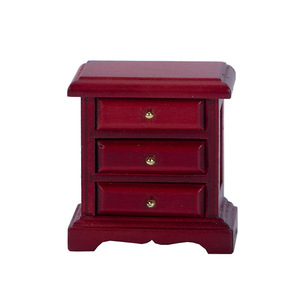 1:12 Mini DIY juguete casa de muñecas muebles modelo 1:12 Mini casa de muñecas dormitorio tres compartimentos mesita de noche artesanías de madera - Product Image 5