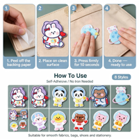 8 Buah Set Stiker Tempel Astronot Hewan untuk Pakaian, Topi, Tas, Kaus Kaki, untuk Hadiah DIY, Dekorasi Aktivitas Komersial, Seragam