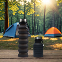 Bouteille d'eau pliable en silicone portable sans BPA de 550ml pour salle de sport, camping, randonnée et réutilisable pour la rentrée des enfants