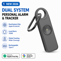 Alarm Keamanan Pribadi Isi Ulang 130dB dengan Gantungan Kunci, Chip Ganda, Perangkat Keamanan Darurat SOS untuk Wanita, Anak-anak, dan Lansia