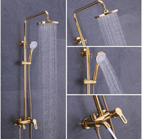 Ensemble de robinet de douche thermostatique de luxe en or rose de haute qualité avec mitigeur de douche à main pour salle de bain