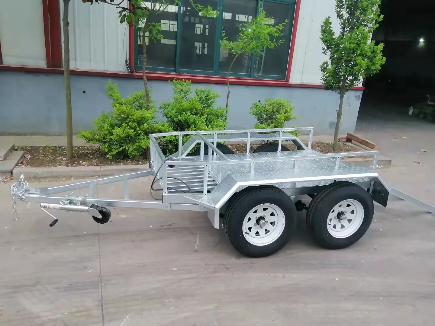 Small atv tow behind trailer telescopic climbing trailer hot dip galvanized agricultural trailer