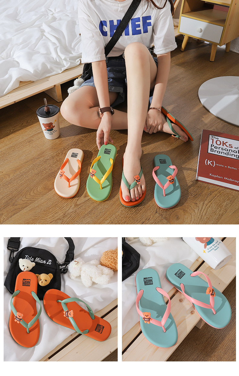 Custom Logo PVC Flip Flops Slippers Women Flip-flops Outdoor Casual Slippers Ladies