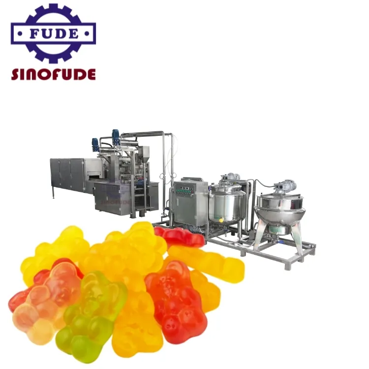 Volledige Automatische Multivitaminen Gummy Bear Zachte Jelly Snoep Maken Productielijn Sweets Productie Machine