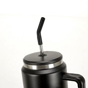 Gobelet en acier inoxydable de 50oz avec poignée tasse isolée à double paroi scellée sous vide tasse à bière à sublimation avec couvercle et paille - Product Image 2