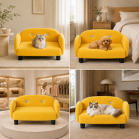 Maison pour animaux de compagnie en bois massif de luxe moderne pour chats et chiens - Meuble d'angle multifonctionnel durable pour le salon