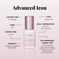 Gollee Vente en gros Marque privée Support Marque Agence Extension de cils Adhésif Séchage rapide Imperméable Vegan Sensible Sans latex