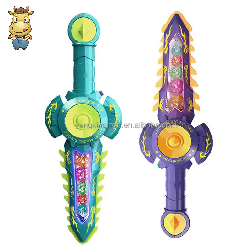 Boy Girl Swords Toy Battle Cool Sawtooth Electric Glow Gear Colorful Light Up Sound Plastic Kids Weapon Toy Flashing Sword