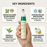 Sérum Roll-on pour les Yeux au Collagène Végétalien Marque Blanche Anti-Âge Anti-Rides Acide Hyaluronique Traitement Anti-Poches et Cernes