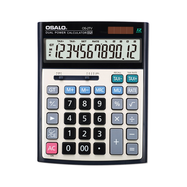 For OS-2TV Popular Desktop Scientific Calculator Plastic Dual Power Promotional Office Gift 12-Digit High-end Calculator