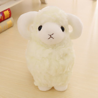 Mignonne poupée en peluche mouton à cornes marron, en laine bouclée et coton PP, jouet en peluche agneau, logo personnalisé, cadeau pour enfants, décoration ferme, maison, canapé