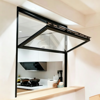 Ventanas Modernas Americanas de Aluminio con Rejilla Vertical Enrollable y Vidrio Plegable para Tiendas, Cafeterías, Hoteles, Villas, Diseño Gráfico