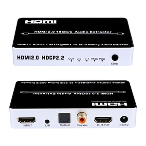 Extractor de Audio HDMI 2.0v, Decodificador de Audio Estéreo Coaxial SPDIF, 4K 60hz 18Gpbs HDCP 2.2 DTS HDR10 <span class=keywords><strong>ARC</strong></span> para <span class=keywords><strong>PS4</strong></span> Pro IPTV Switch - Product Image 1
