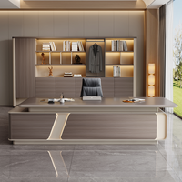 Bureau de direction en bois en forme de L, moderne, luxueux, durable et écologique, pour cadre supérieur, mobilier de bureau commercial