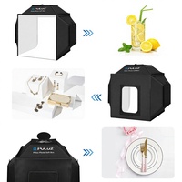 Top 5042 PULUZ 40cm Kotak Studio Foto Soft Box Fotografi Portable Lipat Studio Tenda Pemotretan Kit 4 Warna Latar Belakang