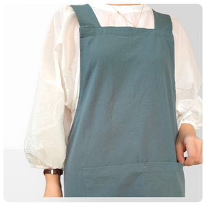 Delantal de lino y algodón vintage (no se necesitan lazos), ropa de trabajo resistente a las manchas para cocina, estudio de arte y Floristería - Product Image 4