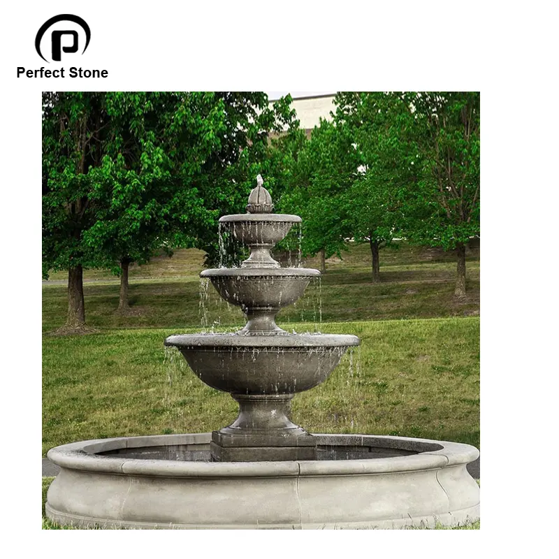 Outdoor Garden Water Fountain Carved Waterfall Cheap Garden Granite Water fountains