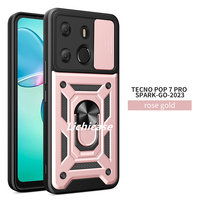 Étui de support de voiture magnétique de béquille rotative multifonctionnelle de Lichicase pour la couverture dure de Tecno Pop7